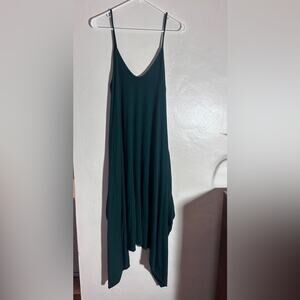 Vintage Forest Green Canari Boho Jump Slip Suit Made in the USA Festival 90s